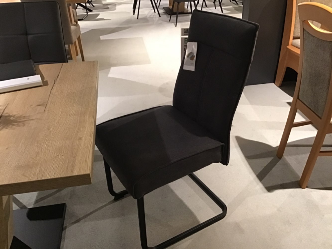 Schwingstuhl Bezug anthrazit Sitz mit Federkorb