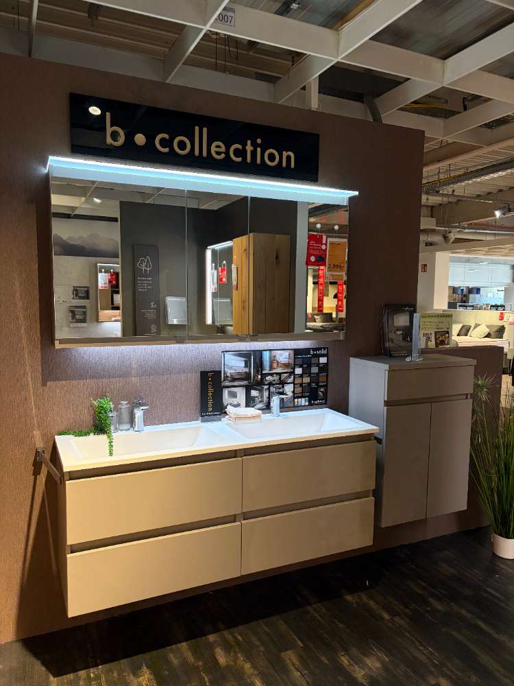 MÖBEL, B.COLLECTION, BADEZIMMER, CA. 141,2 CM, STEINGRAU, XXXLUTZ