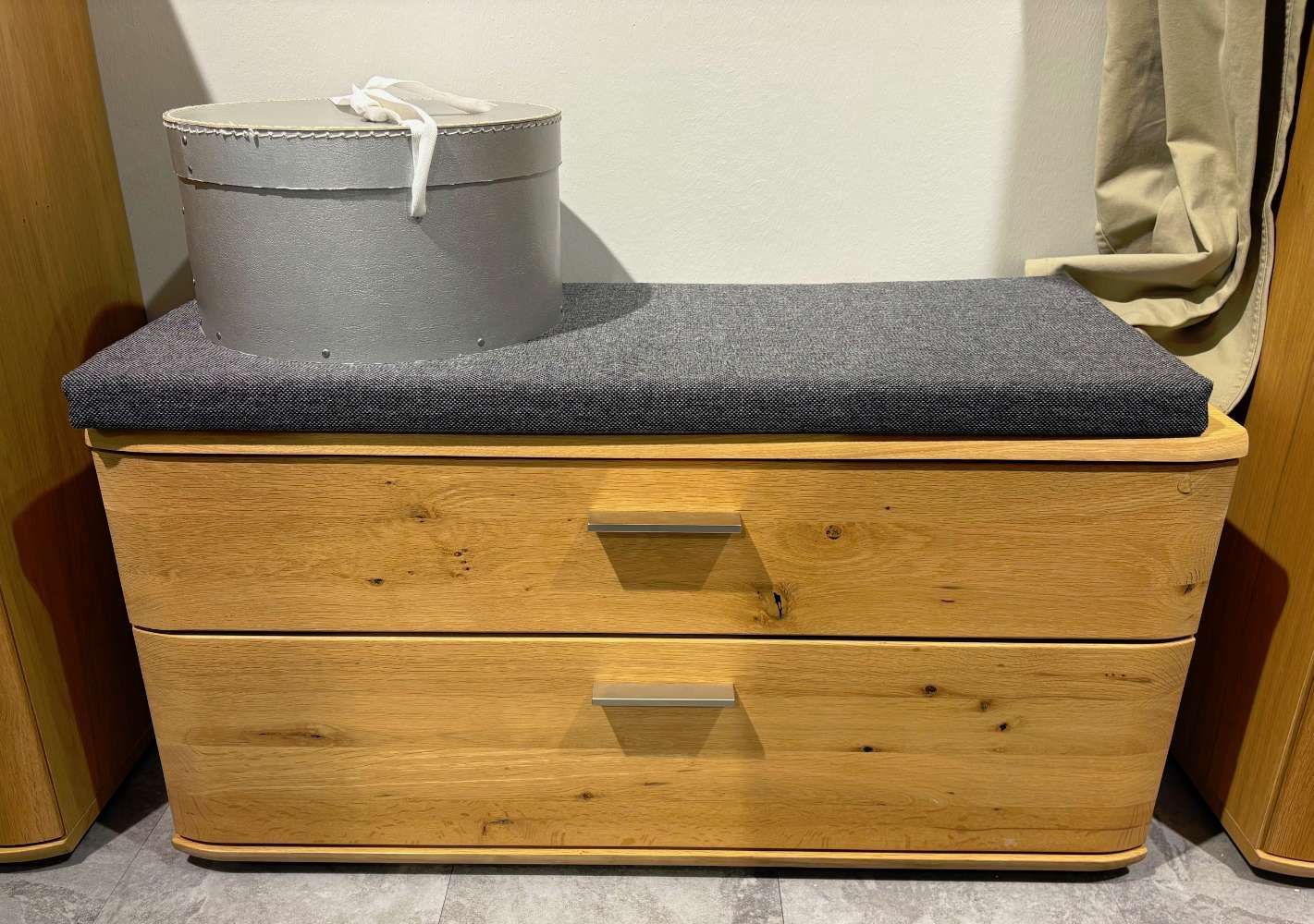 Garderobenbank inkl. Sitzkissen Balkeneiche massiv⚡️Sparpreis⚡️