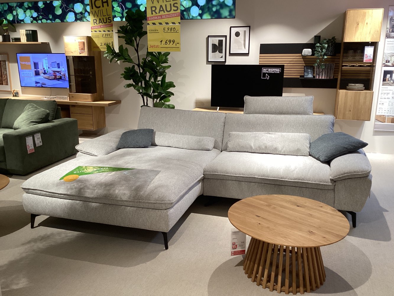 Möbel, Ecksofa Rhein, Valdera, ca. 197x295cm, Ecrufarben, XXXLutz