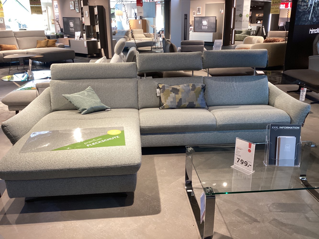 Möbel, Wohnlandschaft 1177 Spektra, Himolla, ca. 178x308cm, Blau