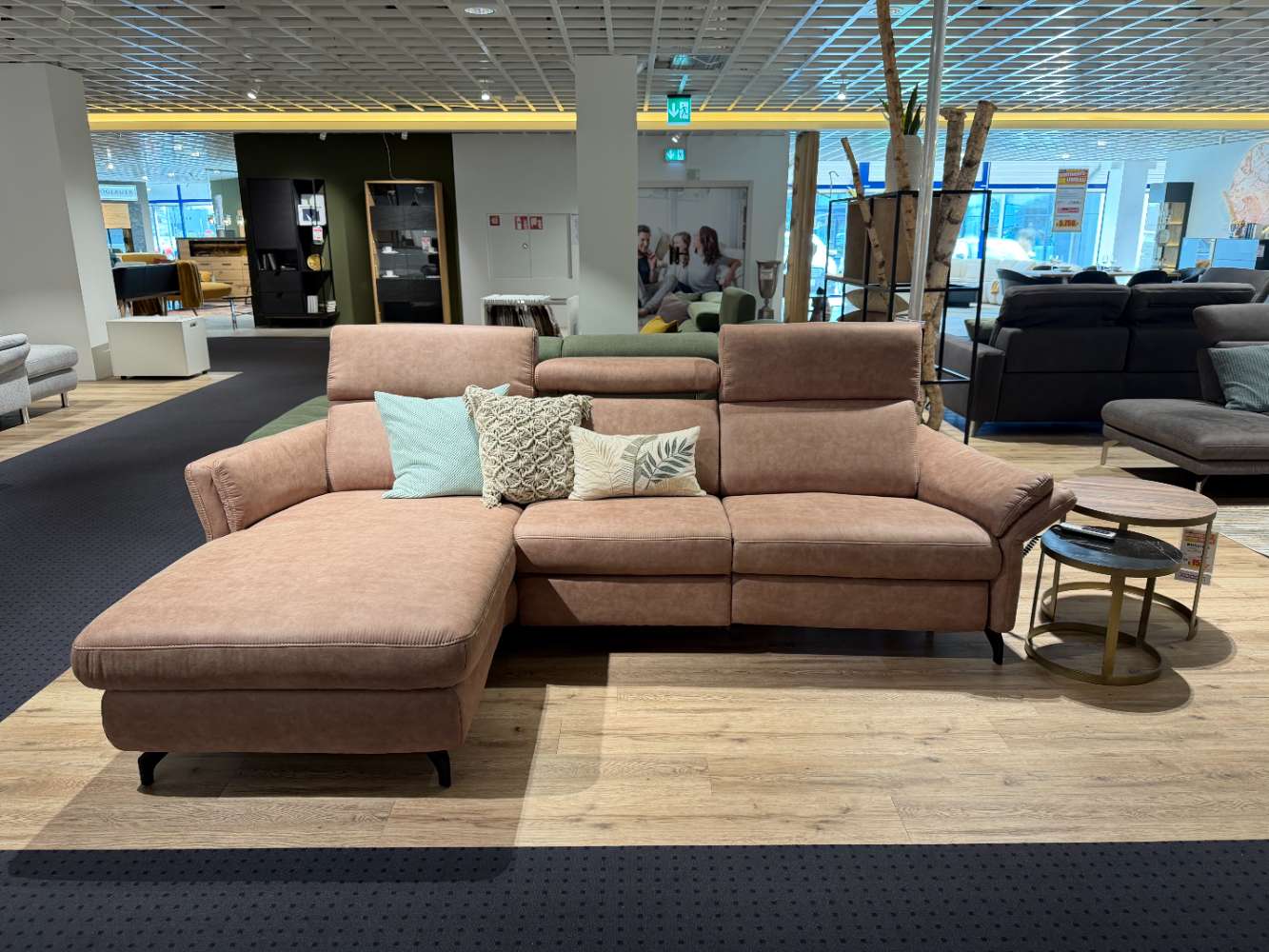 Polstergarnitur mit Longchair, ca. 171×263 cm