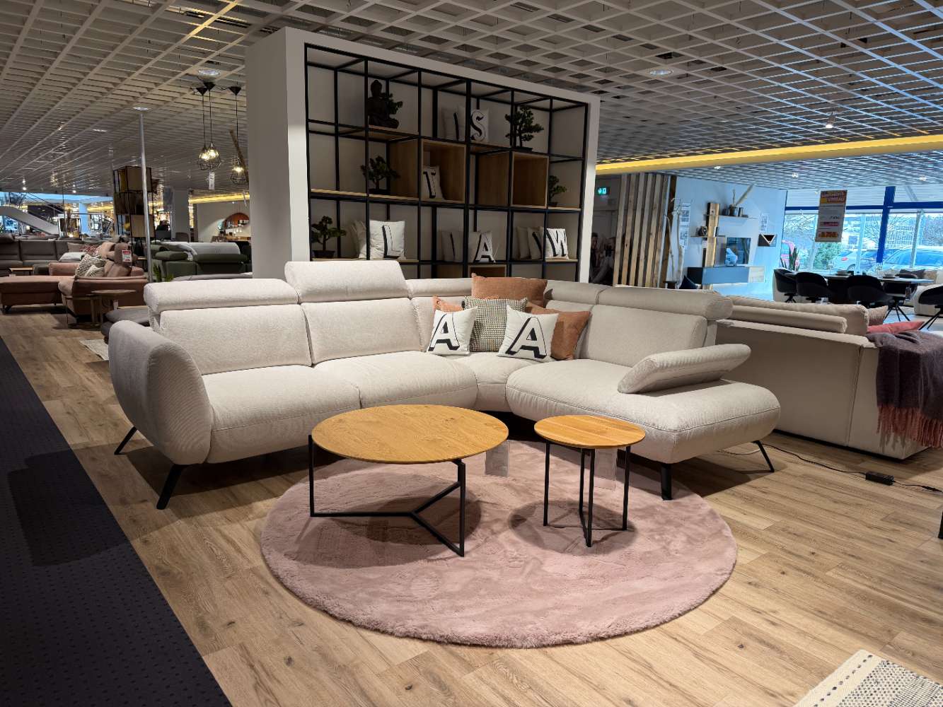 Polstergarnitur beige L-förmig, ca. 299×236 cm