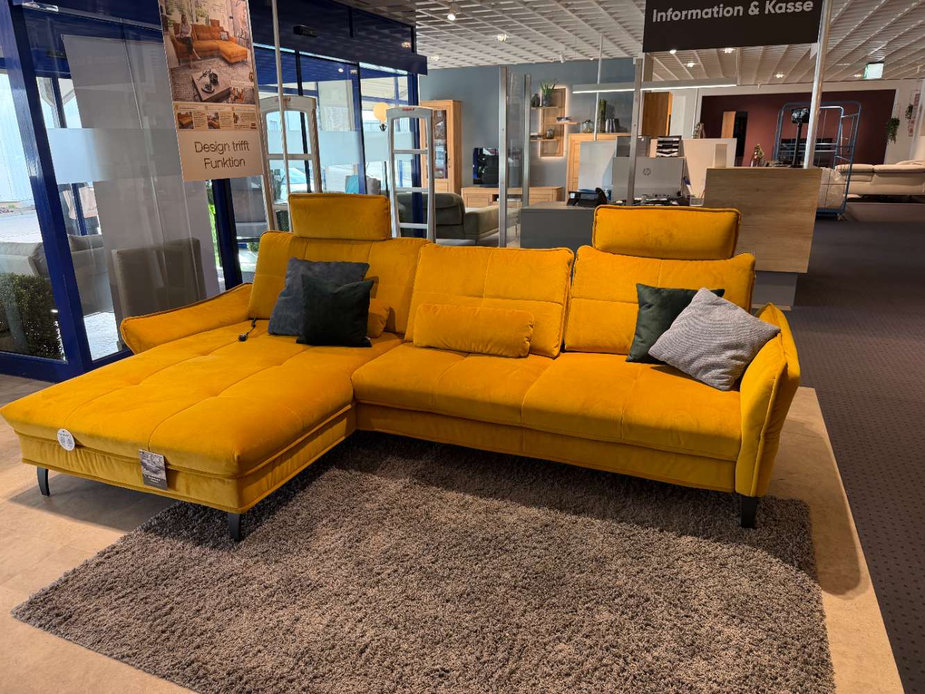 Polstergarnitur curry, ca. 179×295 cm