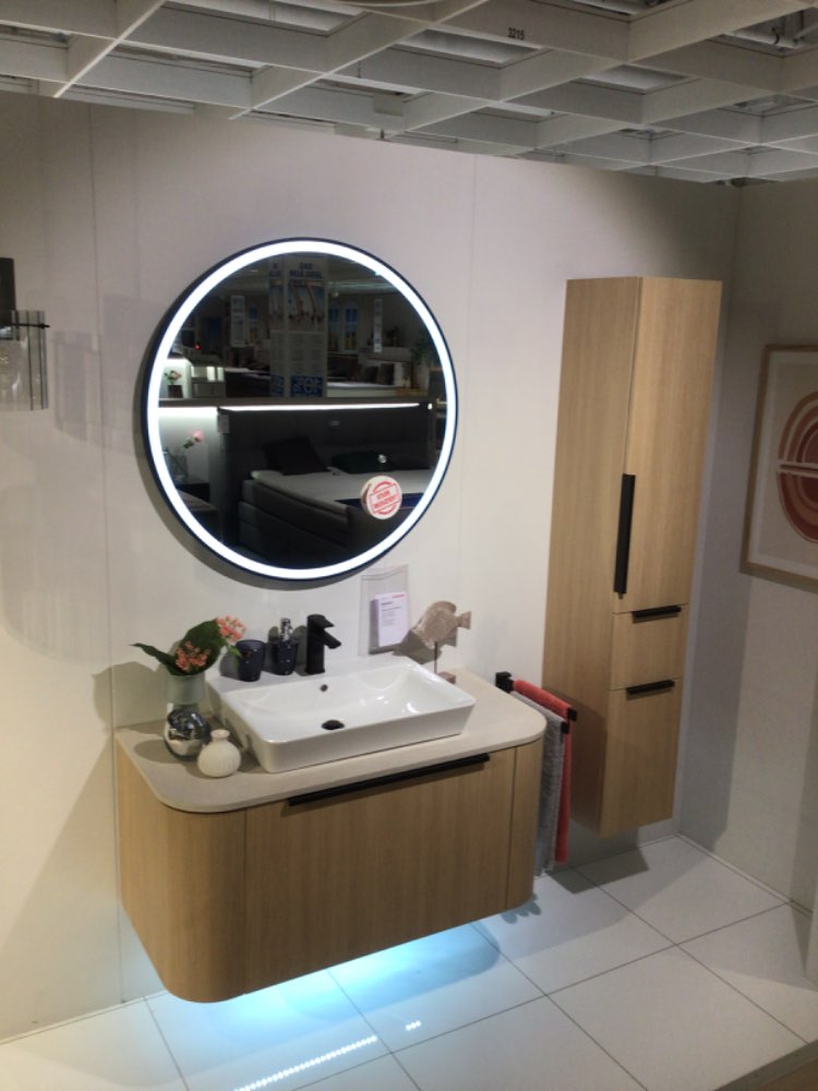 4 teiliges Badezimmerset Eiche Hell