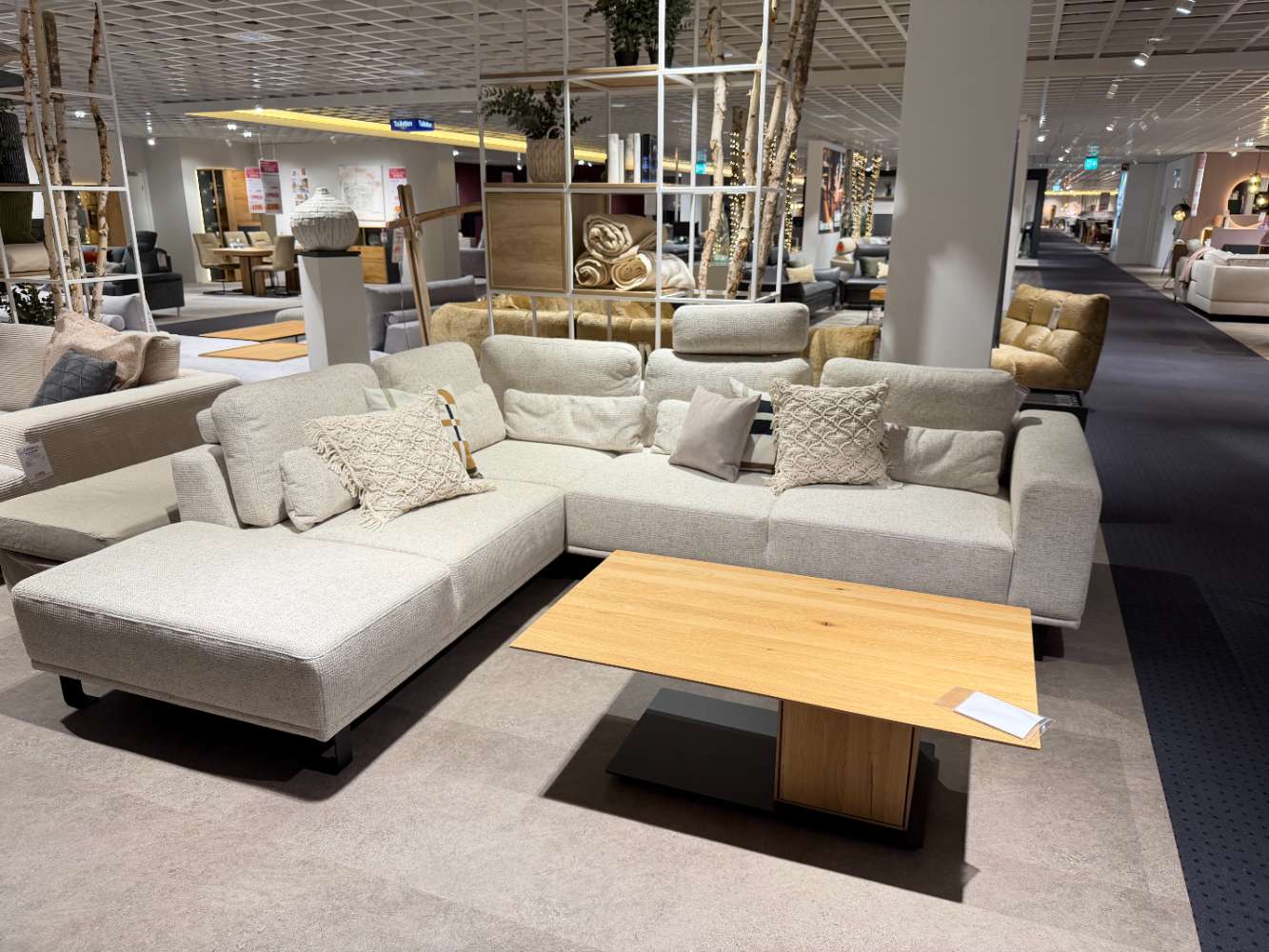 Polstergarnitur hellgrau L-förmig, ca. 245×292 cm