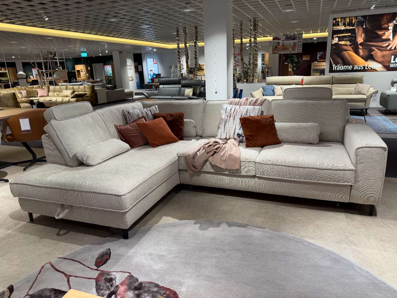 Polstergarnitur natur L-förmig, ca. 214×300 cm