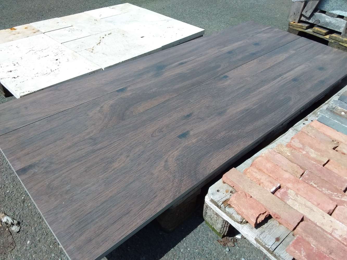 Feinsteinzeug 180x20x2 Keramik Holzoptik, anthrazit-braun Fliesen