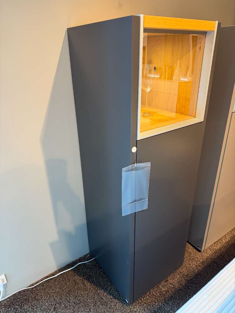 Vitrine Schiefer schwarz, ca. 44x128x42 cm