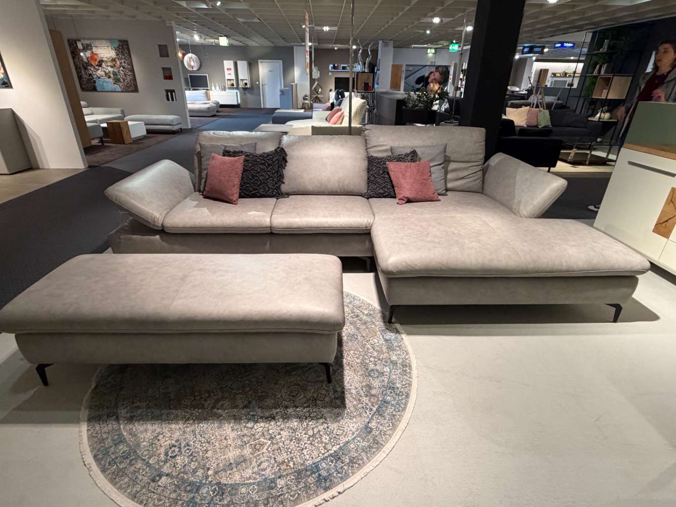 Polstergarnitur W. Schillig hellgrau, ca. 349×181 cm