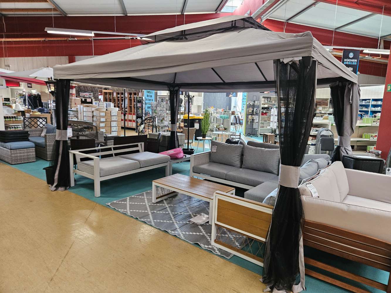 Pavillon Sahara grau Moskito und Seitenwände 300x400cm statt 789€