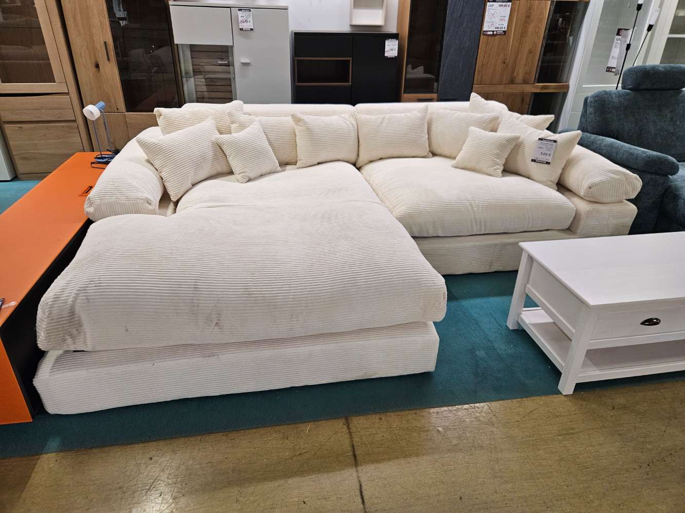 smart Ecksofa Lianea Cordstoff  Creme