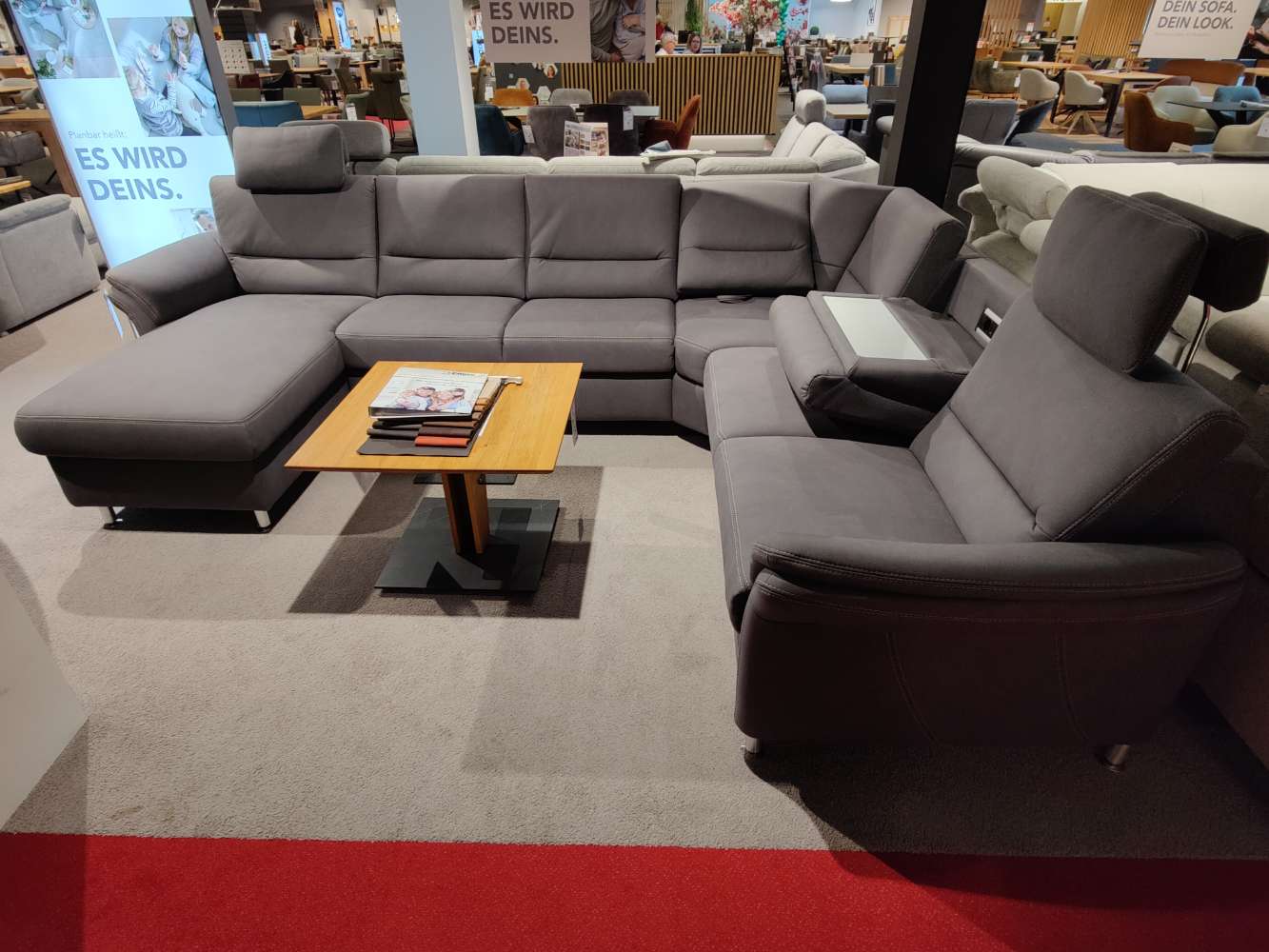 Wohnlandschaft – inkl. Sessel – Garnitur – Microfaser – mit Motor