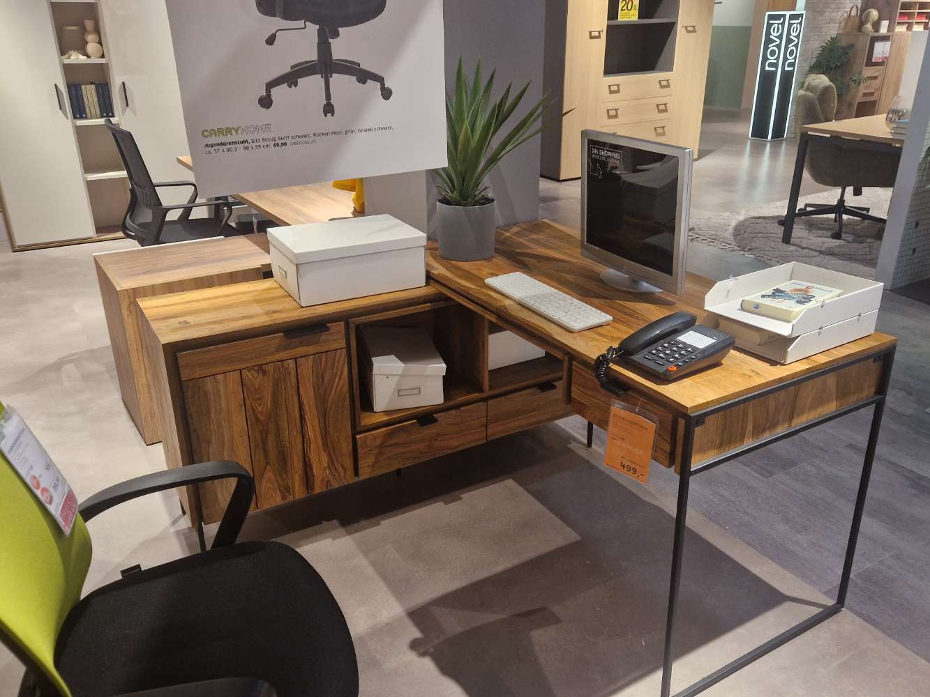 Möbel-Eckschreibtisch CarryHome-Sheeshamholz-XXXLutz