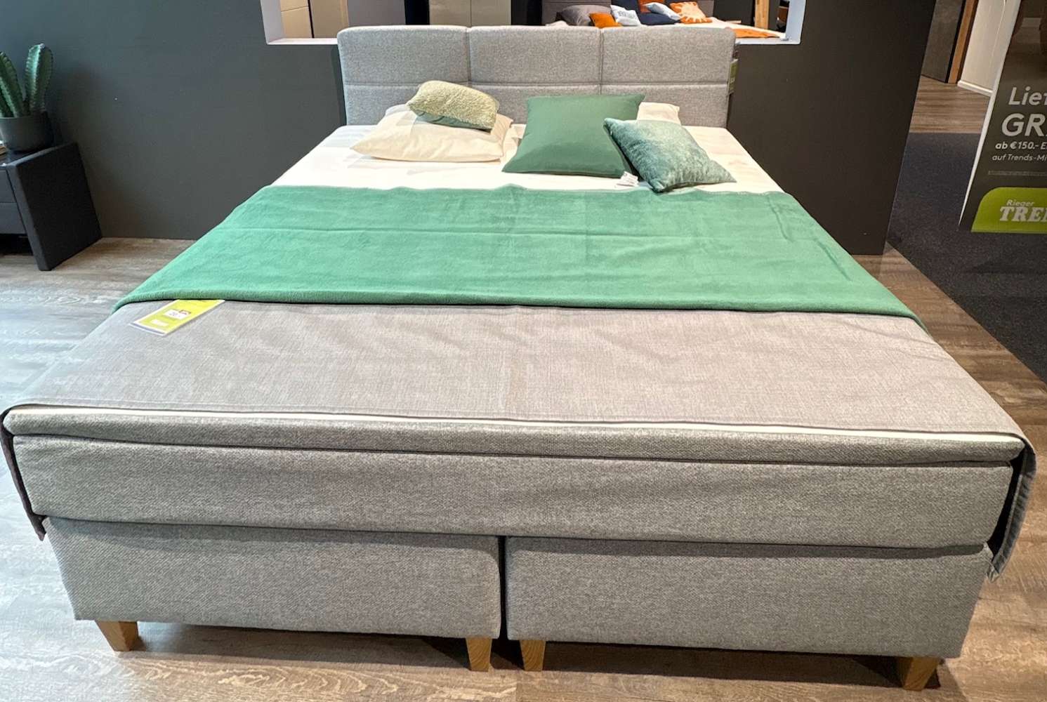 JW Boxspringbett grau ca. 180×200 cm⚡️Sparpreis⚡️