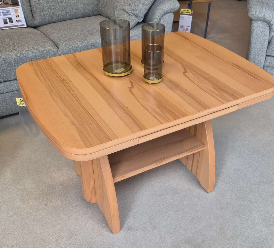 Couchtisch ausziehbar +höhenverstellbar Kernbuche
