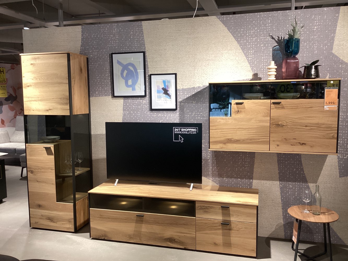 Möbel, Wohnwand Andra, Schöner Wohnen, ca. 353x207x53cm, Eiche