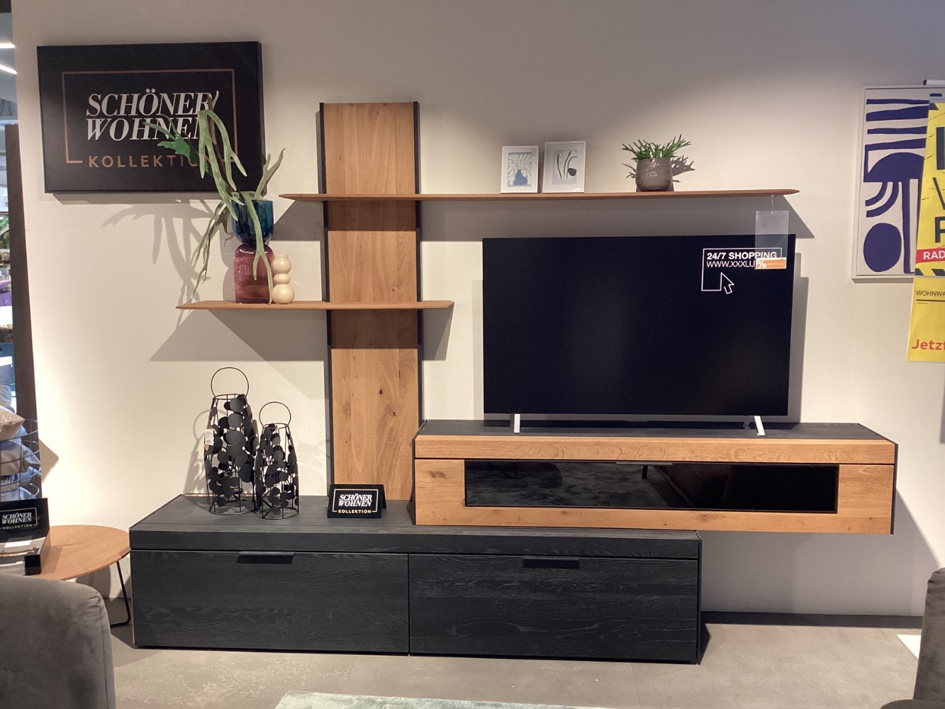 Möbel, Wohnwand Yoris, Schöner Wohnen, ca. 300x205x49cm, Eiche