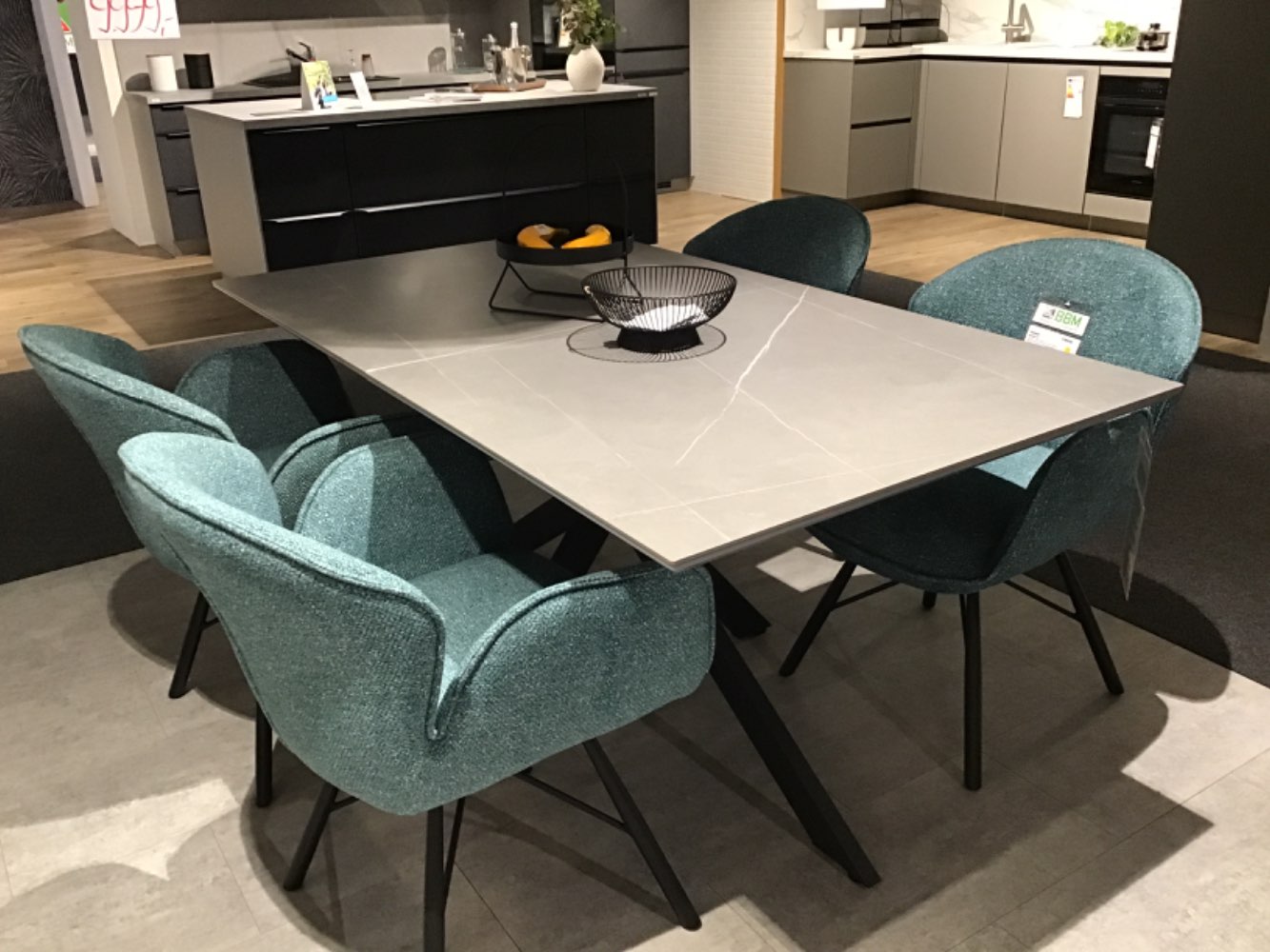 Esstisch in Marmooptik Grau ausziehbar Maß 160(200)x76x90cm