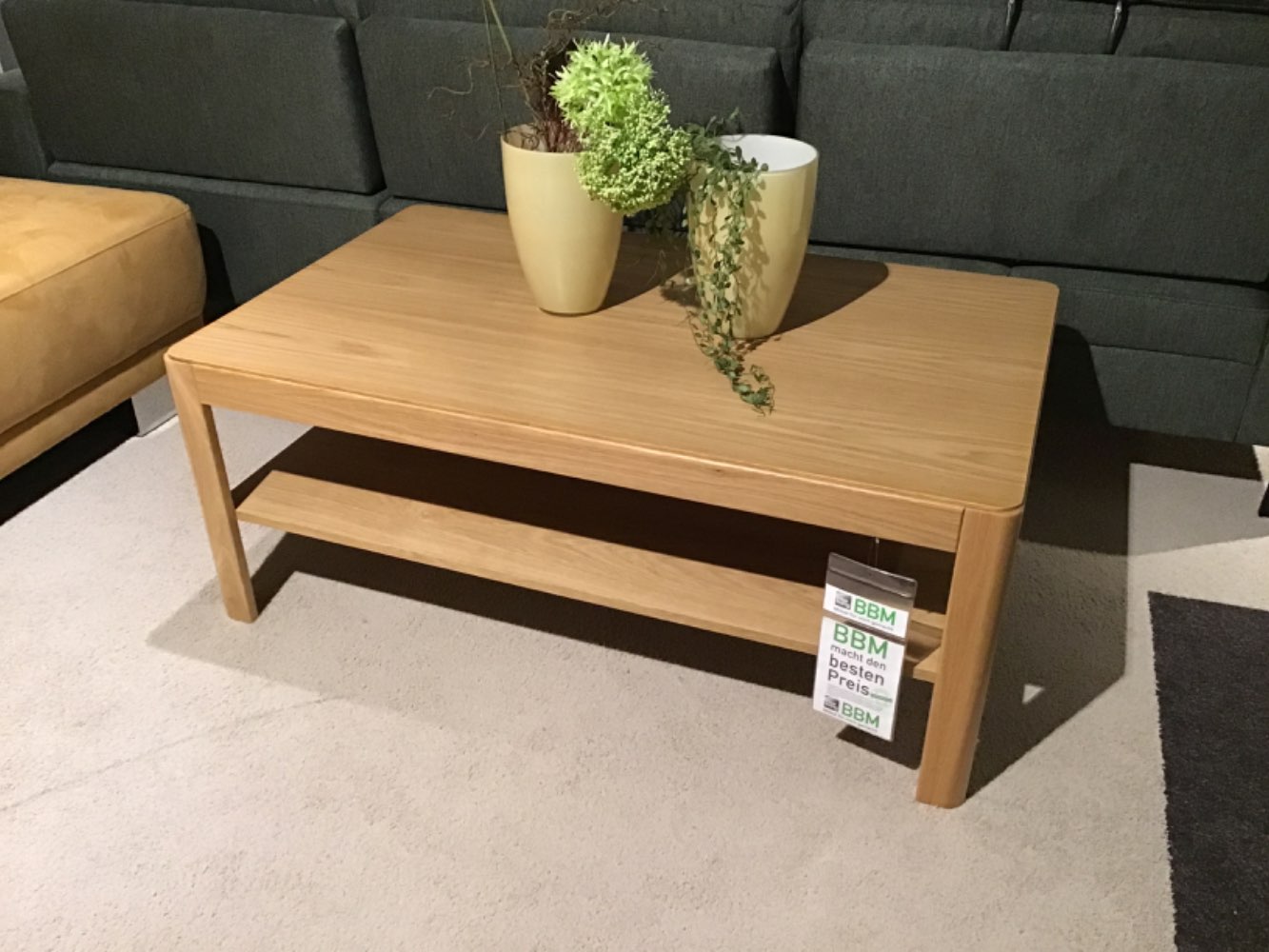 Couchtisch mit zusätzlicher Ablage Holz Eiche 115x45x70cm