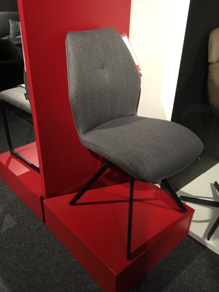 Esszimmerstuhl Webstoff grau Metallgestell schwarz, XXXLutz