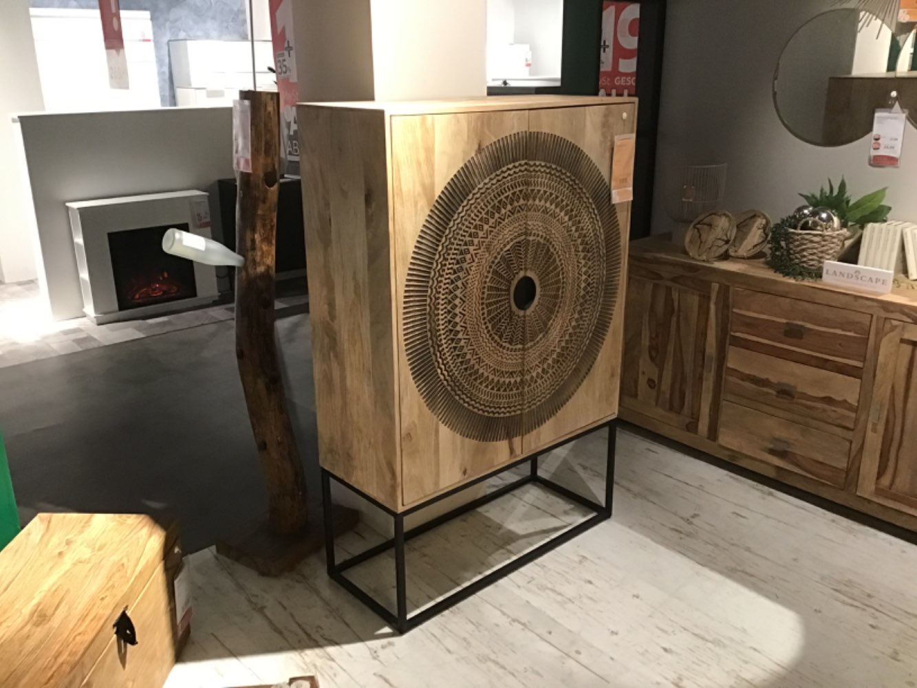 XXXLutz Ausstellungsstück Möbel Highboard Santa Cruz Mango massiv
