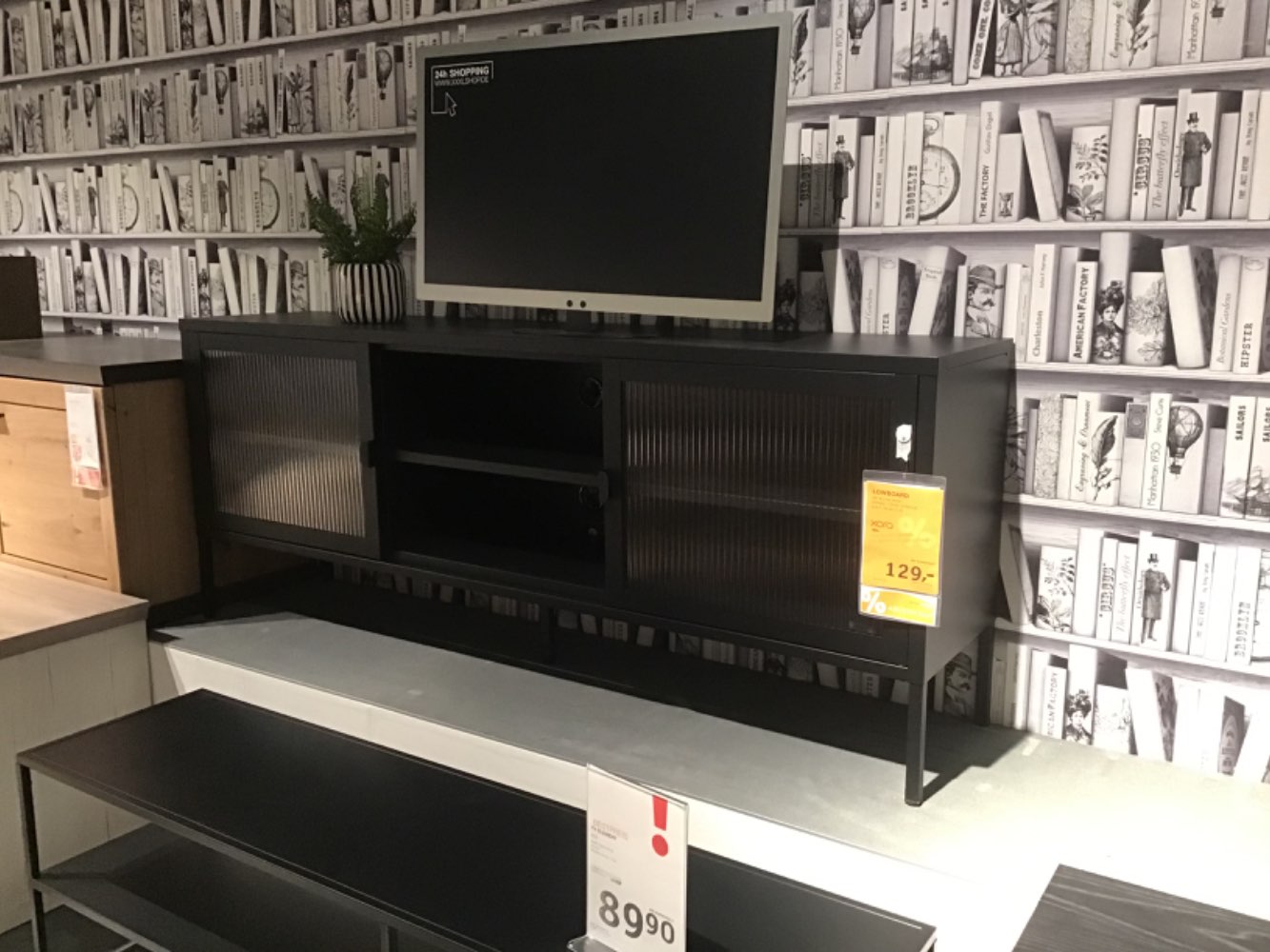 XXXLutz Ausstellungsstück Möbel Lowboard York Metall schwarz Glas