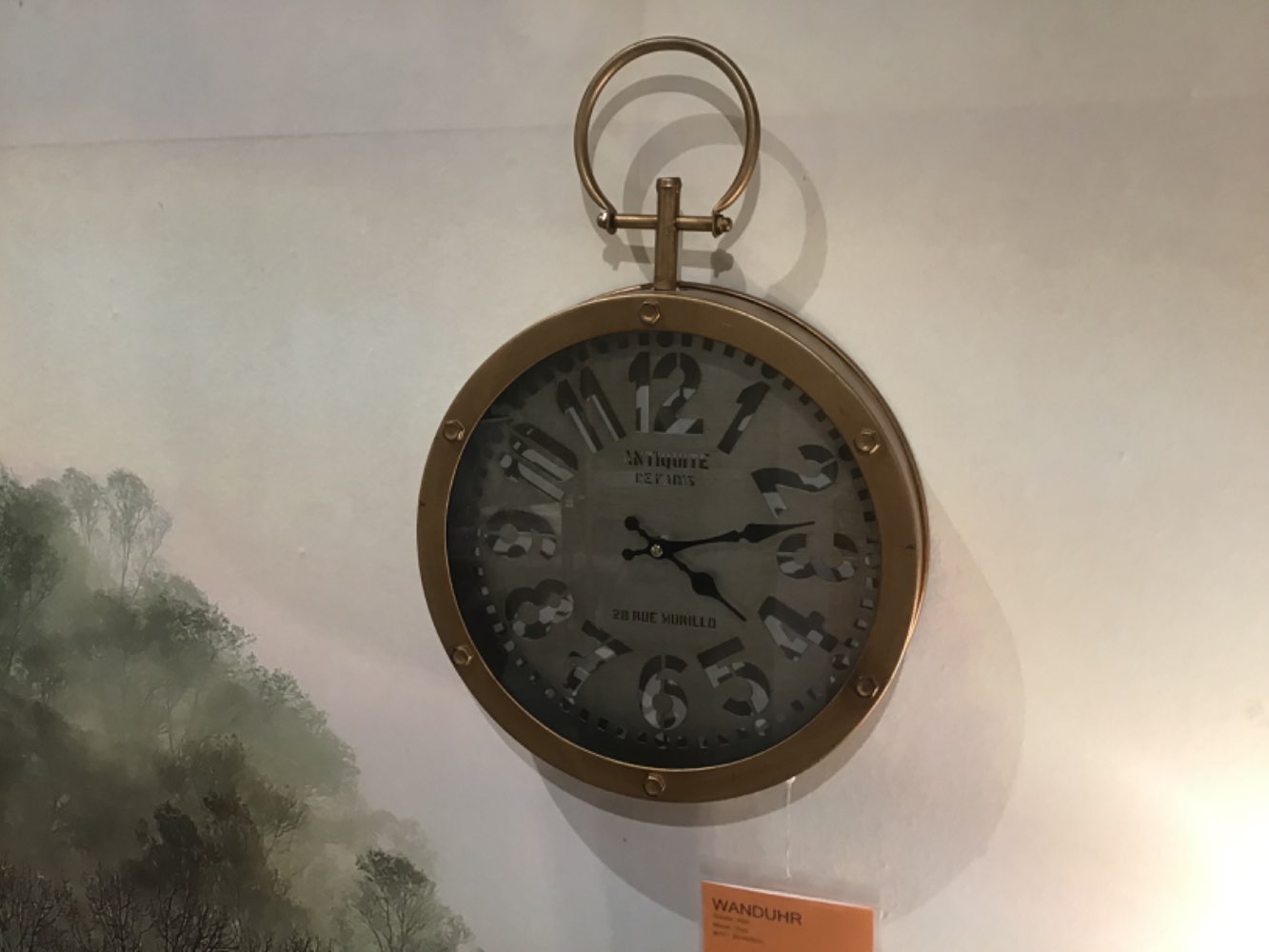 XXXLutz Ausstellungsstück Möbel Wanduhr Bristol Gold Metall Glas