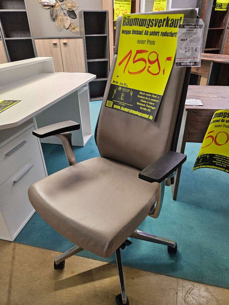Chefsessel Echtleder Grau statt 449€