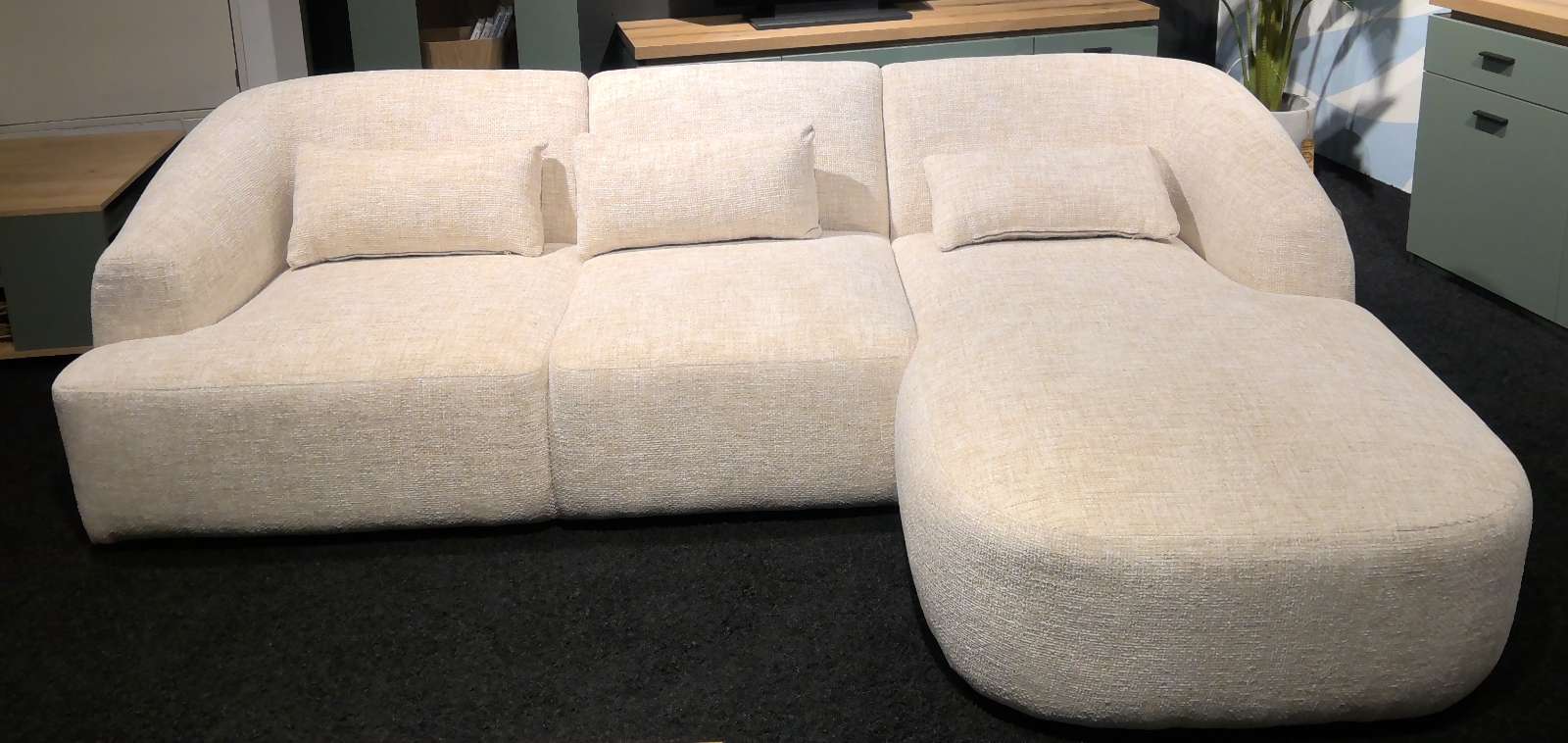 Benformato Wohnlandschaft / Sofa, leger, ca.256x76x160 cm, creme