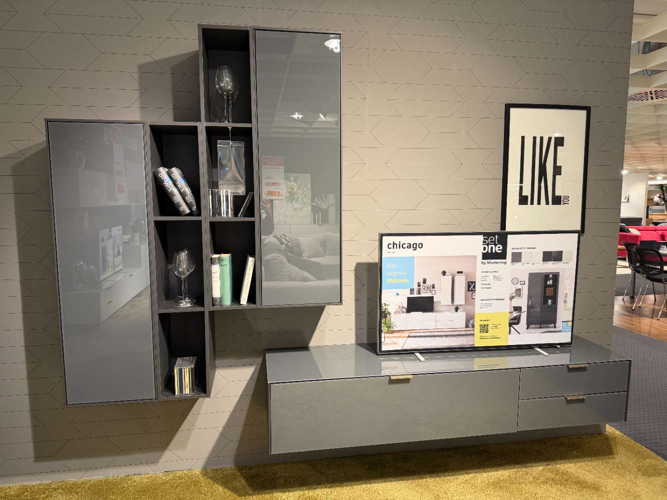 Wohnwand Set one by Musterring in anthrazit