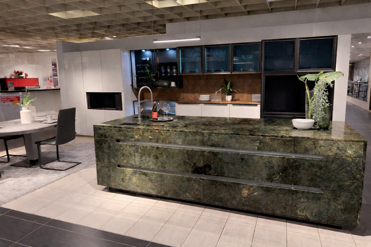 Möbel Nolte DK704 Inselküche Granit XXXLutz Hirschaid