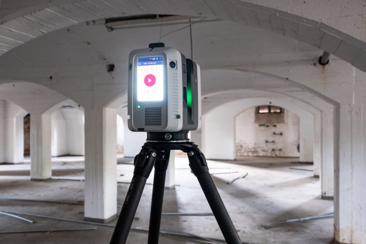 Laserscanning in einem Rohbau
