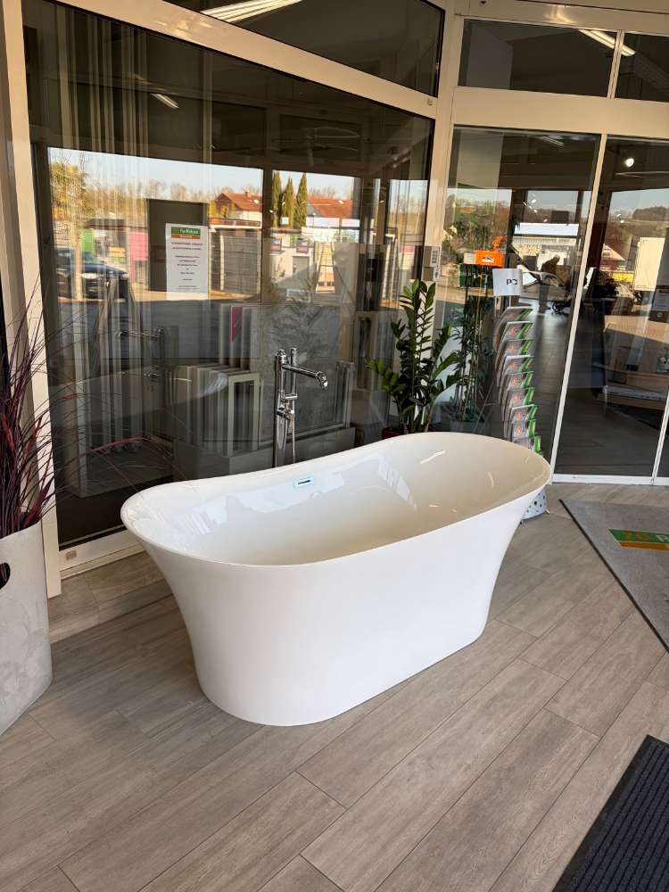 Freistehende Acrylbadewanne Gloria 180x80CM Weiß