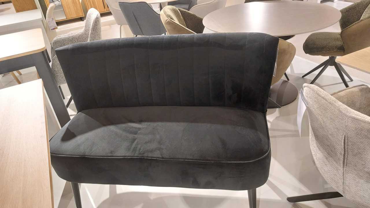 Sitzbank, Webstoff, samt schwarz