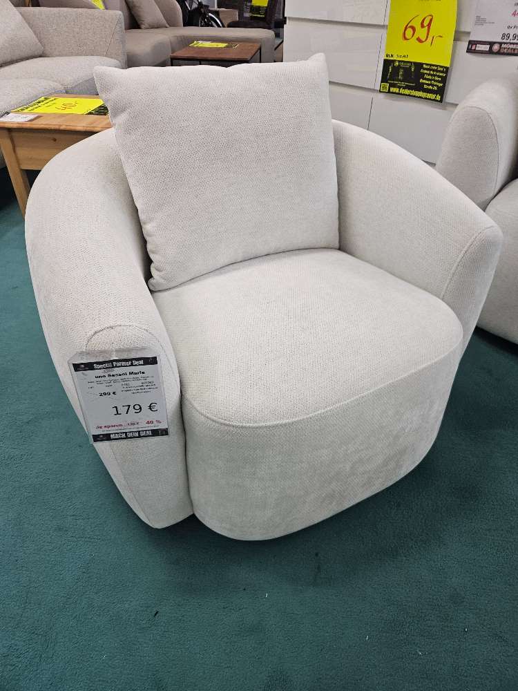 uno Sessel Marie Mikrofaser Weiß statt 299€