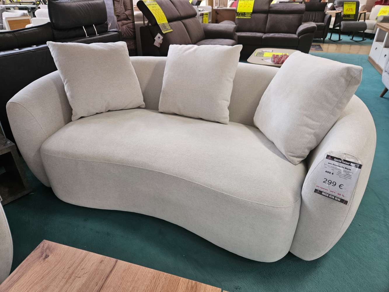 Sofa Couch 2 Sitzer Marie Mikrofaser Weiß statt 499€