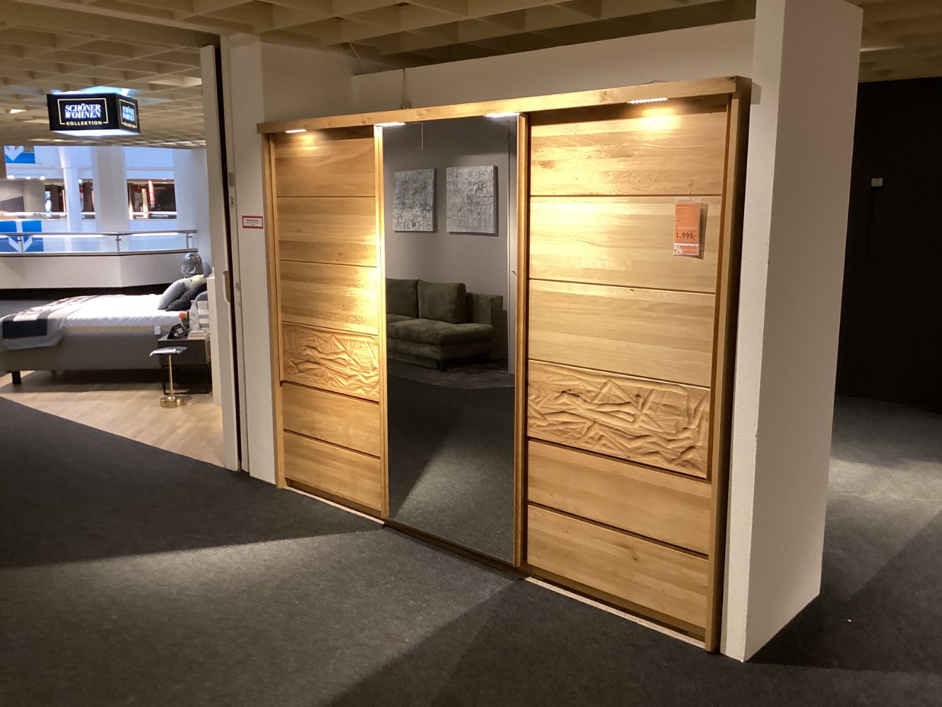 Möbel Schwebetürenschrank linea Natura Vitus Plu Eiche Massiv