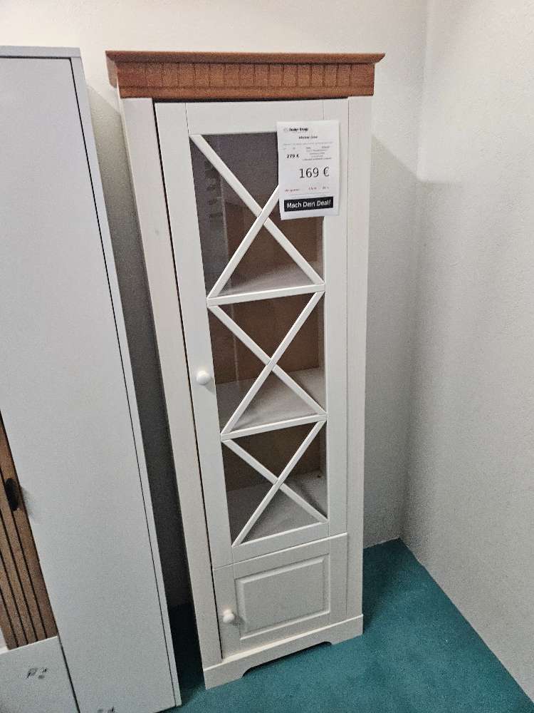 Vitrine Highboard weiß Honigfarbend statt 279€