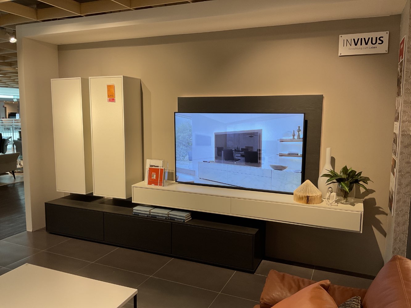 Möbel, Wohnwand, Invivus, Weiß, Eiche Graphit, XXXLutz