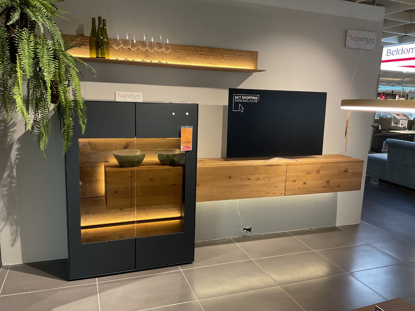 Möbel, Wohnwand, Valnatura, Livino, Eiche Anthrazit, XXXLutz