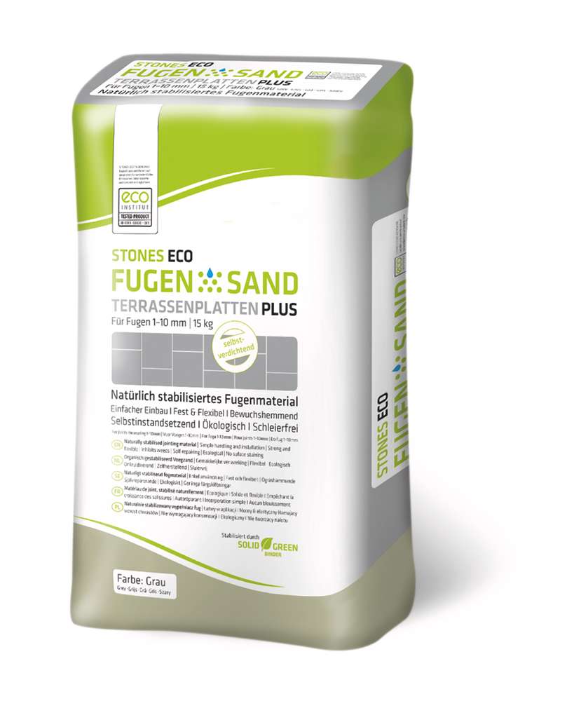 Stones Eco Fugensand 1-10mm grau 15kg Terrassenplatten Plus
