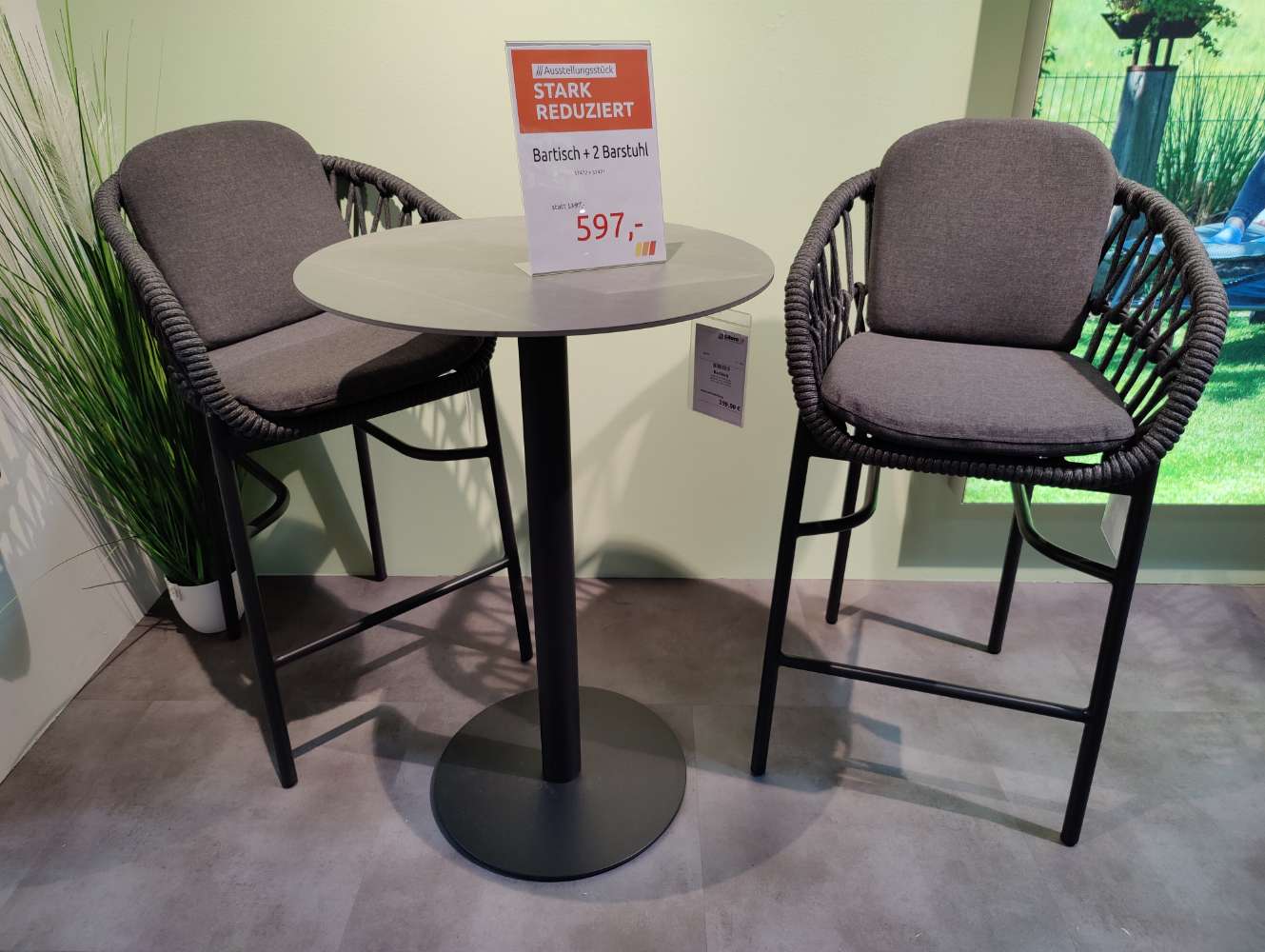 Garten – Bartisch + 2 Barstühle – BARI