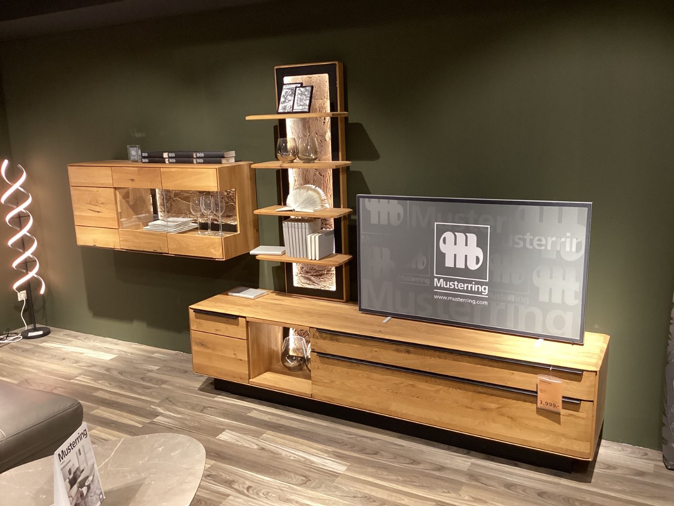 Möbel Wohnwand Musterring Puerto Eiche Massiv XXXLutz Hirschaid