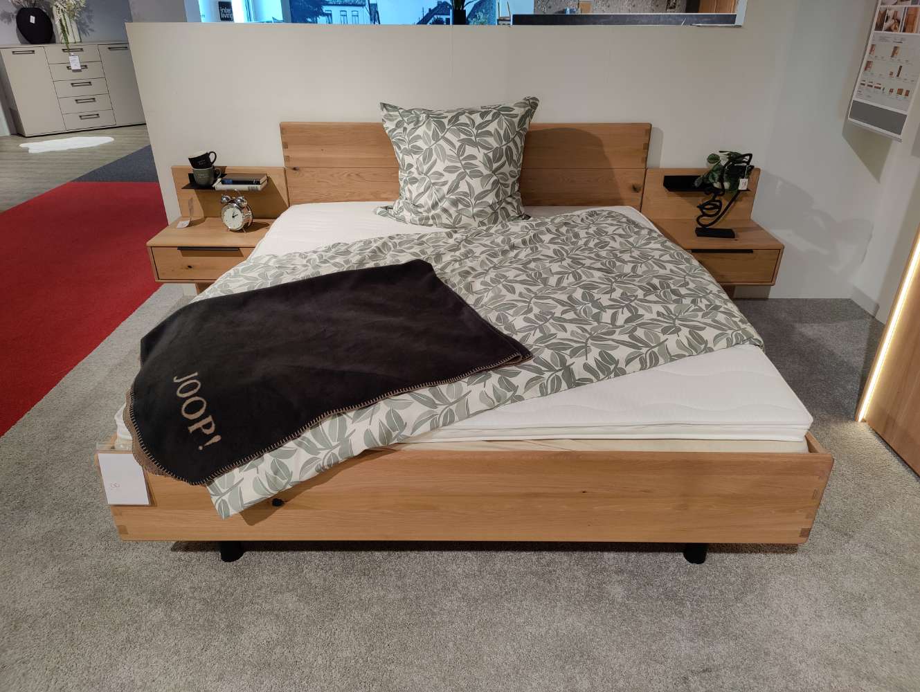 Bettanlage – Asteiche Massiv – 180 x 200 cm – Doppelbett