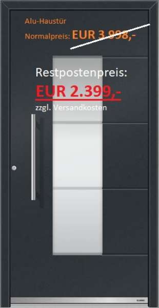 Alu Haustür „Lilly“ 1100x2125mm außen anth. innen weiß, neu, GVM