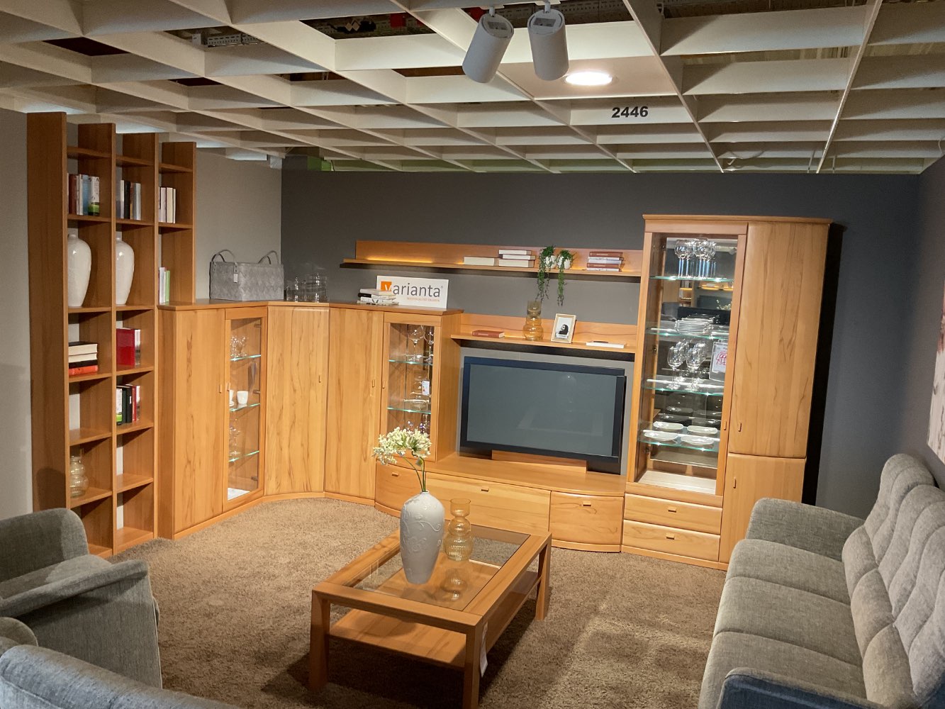 Wohnwand-Eckkombination Vermont RMW Kernbuche