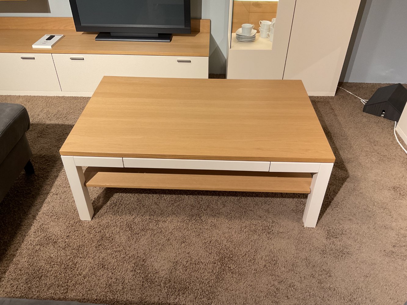 Couchtisch Vienna RMW Lack crema – Eiche sand