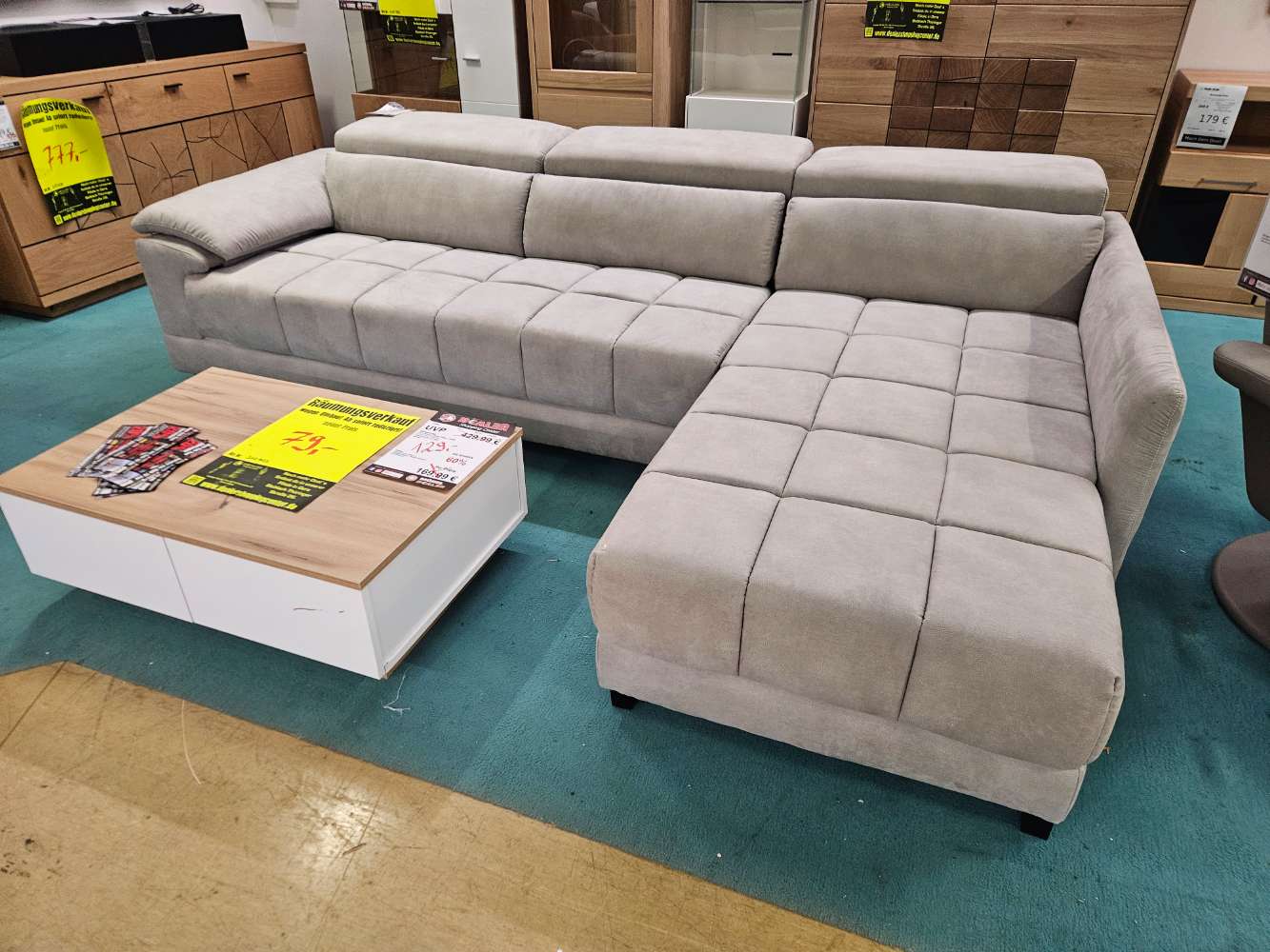 Ecksofa Couch Isabelli Mikrofaser Grau statt 999€