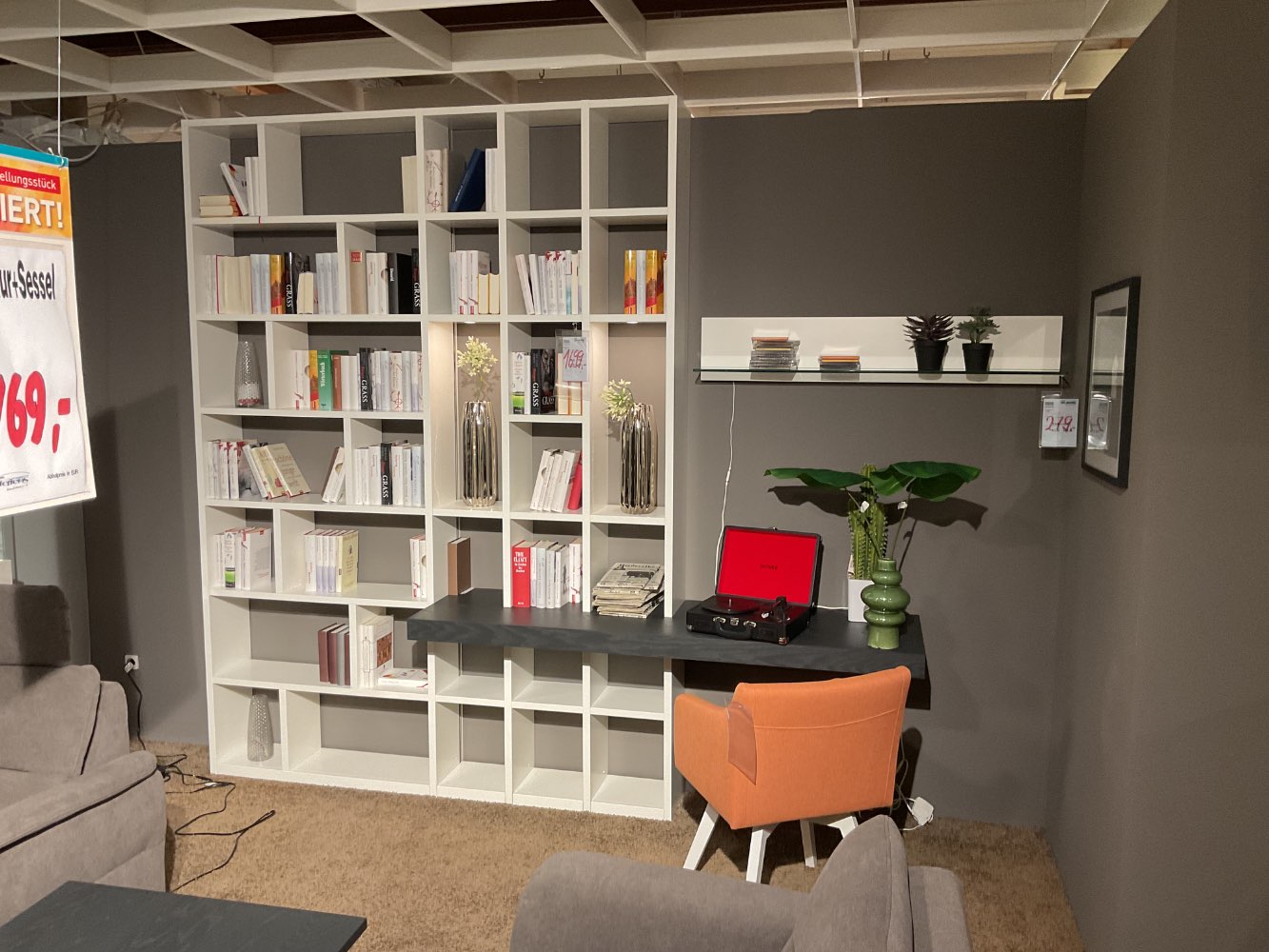 Regalwand Vienna RMW Lack weiß – Eiche graphit